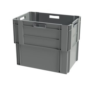 Caixa plástico encaixável 600x400x500mm - 95 litros - fechada