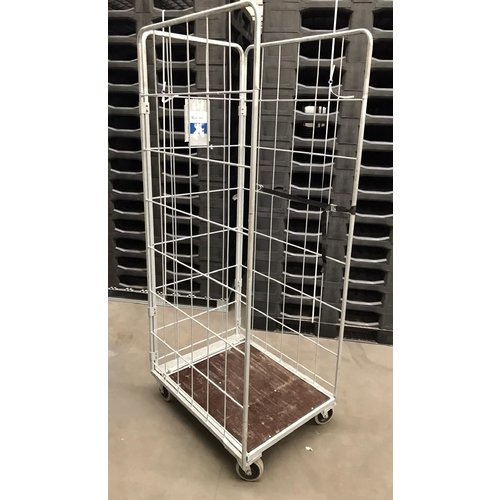 Roll container, de 3 laterais, galvanizado, 820x655x1900mm - Usado
