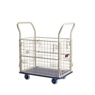 Carrinho de plataforma com laterais em malha metálica 740x480x1090mm