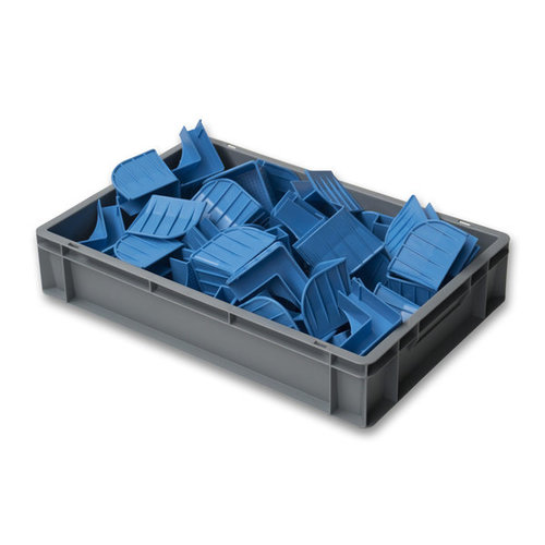 Caixa Euronorm, fechada, 20 litros, empilhável, 600x400x120mm