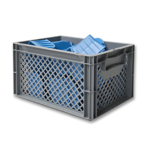 Caixa Euronorm, perfurada, 20 litros, empilhável, 400x300x220mm