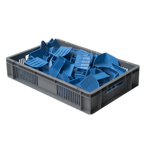 Caixa Euronorm, perfurada, 20 litros, empilhável, 600x400x120mm