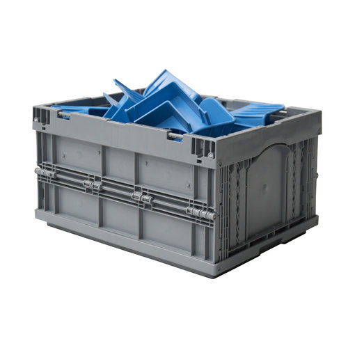 Caixa de plástico, fechada, rebatível, 18 l, 396x297x214mm