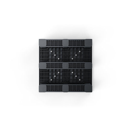 Palete 1200x1200x165 mm - plástico PP, pesada, 3 patins