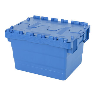 Caixa de plástico, encaixável, tampa articulada, 400x300x250mm