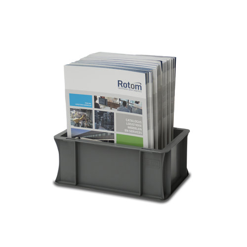 Caixa Euronorm, fechada, 5 litros, empilhável, plástico PP, 300x200x120mm