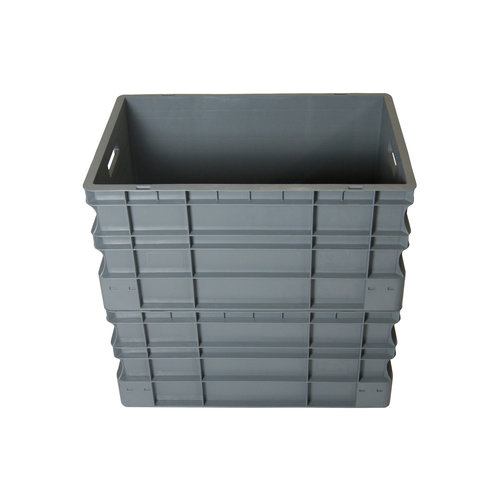 Caixa Euronorm, fechada, 55 litros, empilhável, plástico PP, 600x400x290mm