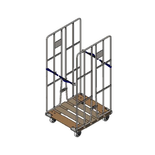 Roll container 800x680x1670mm - Fundo de madeira - Usado