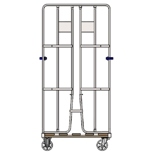 Roll container 800x680x1670mm - Fundo de madeira - Usado