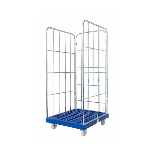 Roll container, 3 laterais, galvanizado, 810x720x1620mm