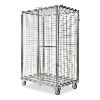 Roll container segurança 1200x800x1870mm - base malha metálica