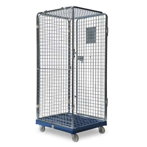 Roll container segurança 810x720x1800mm - base em plástico