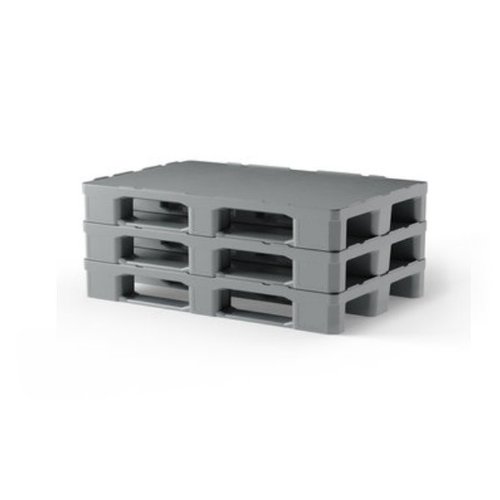 Palete de higiene robusta 1200x800x155 mm - Plástico HDPE - Com Rebordo