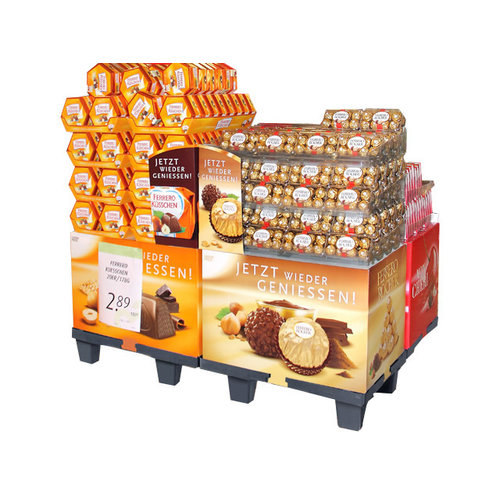 Meia palete de plástico 800x600x130mm -  6 tacos - topo liso