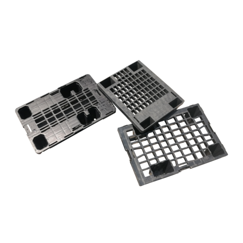 Palete Plástica Exposição 600x400 - 4 tacos, perfurada /Ref. Mistas - Usada