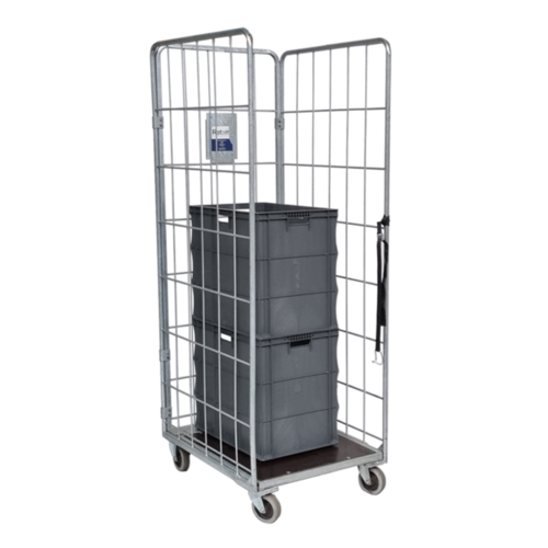Roll container de 3 laterais 820x655x1900mm - base madeira