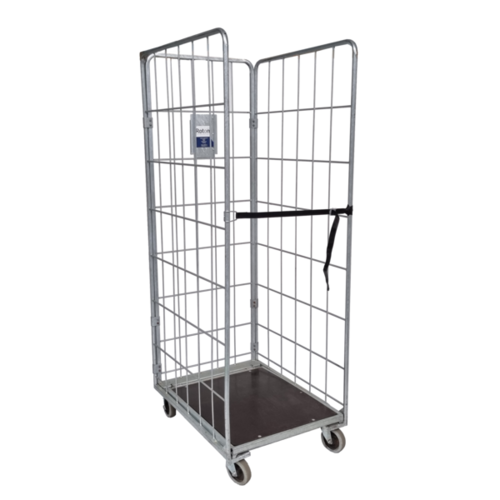 Roll container de 3 laterais 820x655x1900mm - base madeira