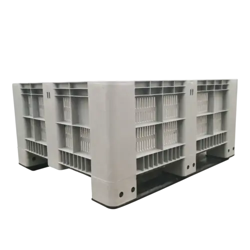 Contentor-palete em plástico perfurado, 4 pés, 1200x1000x580mm - 400L - Usado