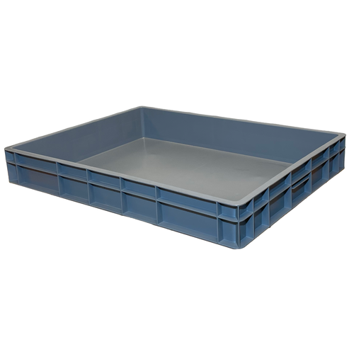 Caixa Euronorm, fechada, 45 litros, empilhável, 800x600x120mm