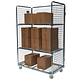 Roll container expositor, 3 laterais, galvanizado, 2 bases, 1150x655x1790mm