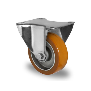 Rodízio para cargas pesadas ALU/PU Ø100mm - Rolamento duplo, 250 kg