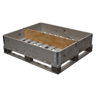 Parede divisória para colar de madeira de palete 1200x1000x200mm - lado longo de 2 compartimentos