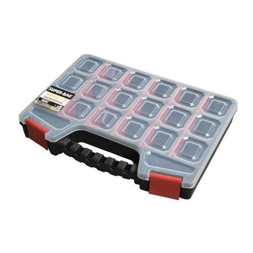 Caixa plástica organizadora 325x245x50mm - 18 compartimentos