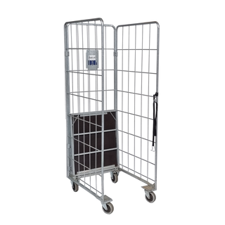 Roll container, de 3 laterais, galvanizado, 820x655x1900mm - Usado