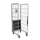 Roll container, de 3 laterais, galvanizado, 820x655x1900mm - Usado