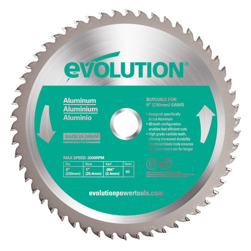 Evolution Power Tools Steel Line SAW BLADE ALUMINIUM 230 MM FOR CIRCULAR AND CHOP SAWS