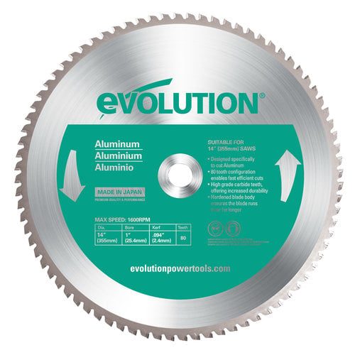 Evolution Power Tools Steel Line SAW BLADE ALUMINIUM 355 MM FOR CIRCULAR AND CHOP SAWS