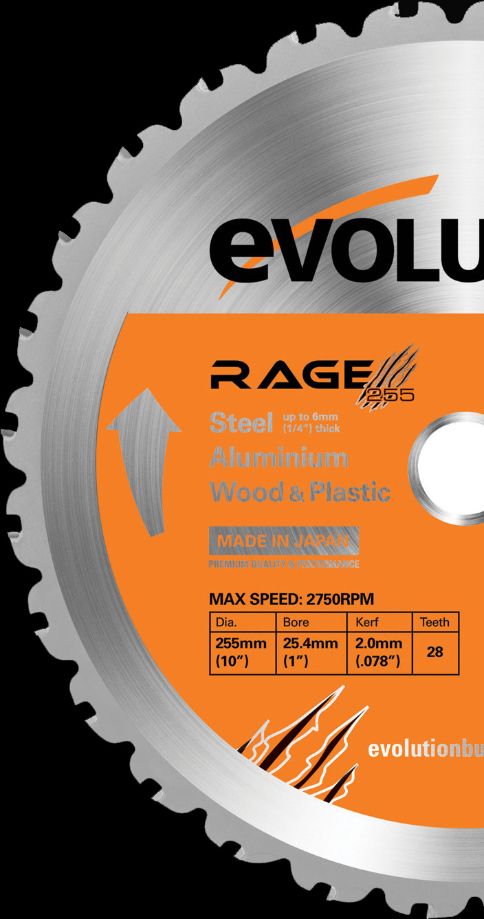 Evolution Power Tools RAGE255Blade Multi-Purpose Cutting Blade for RAGE3,  10-Inch