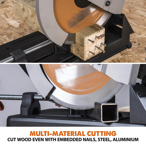 Evolution Power Tools Build Line CROSSCUT SAW RAGE R355CPS + UNIVERSAL CROSSCUT SAW STAND - CHOP STAND