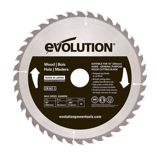 Evolution Power Tools Steel Line ZAAGBLAD HOUT 355 MM VOOR CIRKEL- EN AFKORTZAGEN