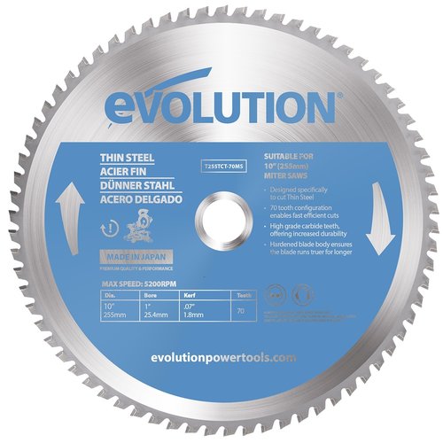 Evolution Power Tools Build Line SAW BLADE THIN STEEL 255 MM FOR MITRE AND TABLE SAWS