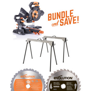 Evolution Power Tools Build Line PROMO R185SMS+ + SAWHORSE + LAME BOIS 185 MM HOUT