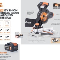 Newcomer from Evolution: R185CMS battery-powered multifunction mitre saw.