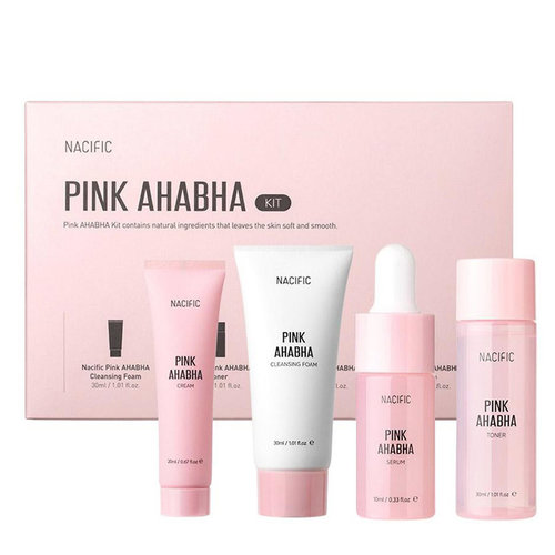 NACIFIC Pink Ahabha Kit (Toner 30ml + Serum 10ml + Cream 20ml + Cleansing 30ml)