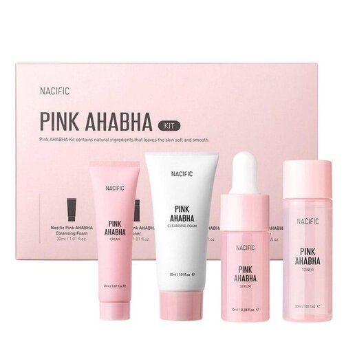 NACIFIC Pink Ahabha Kit (Toner 30ml + Serum 10ml + Cream 20ml + Cleansing 30ml) NACIFIC Pink Ahabha Kit (Toner 30ml + Serum 10ml + Cream 20ml + Cleansing 30ml)