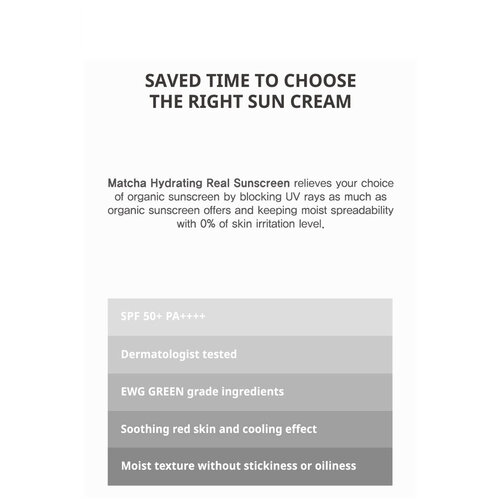 Matcha Hydrating Real Sun Screen Matcha Hydrating Real Sun Screen