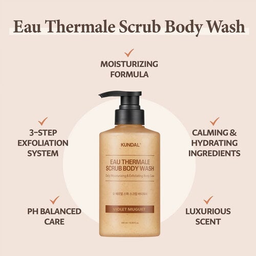 Kundal Eau Thermale Spa Scrub Body Wash Violet Muguet
