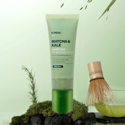 Kundal Matcha & Kale Clarifying Sea Salt Scalp Scrub Herb Mint