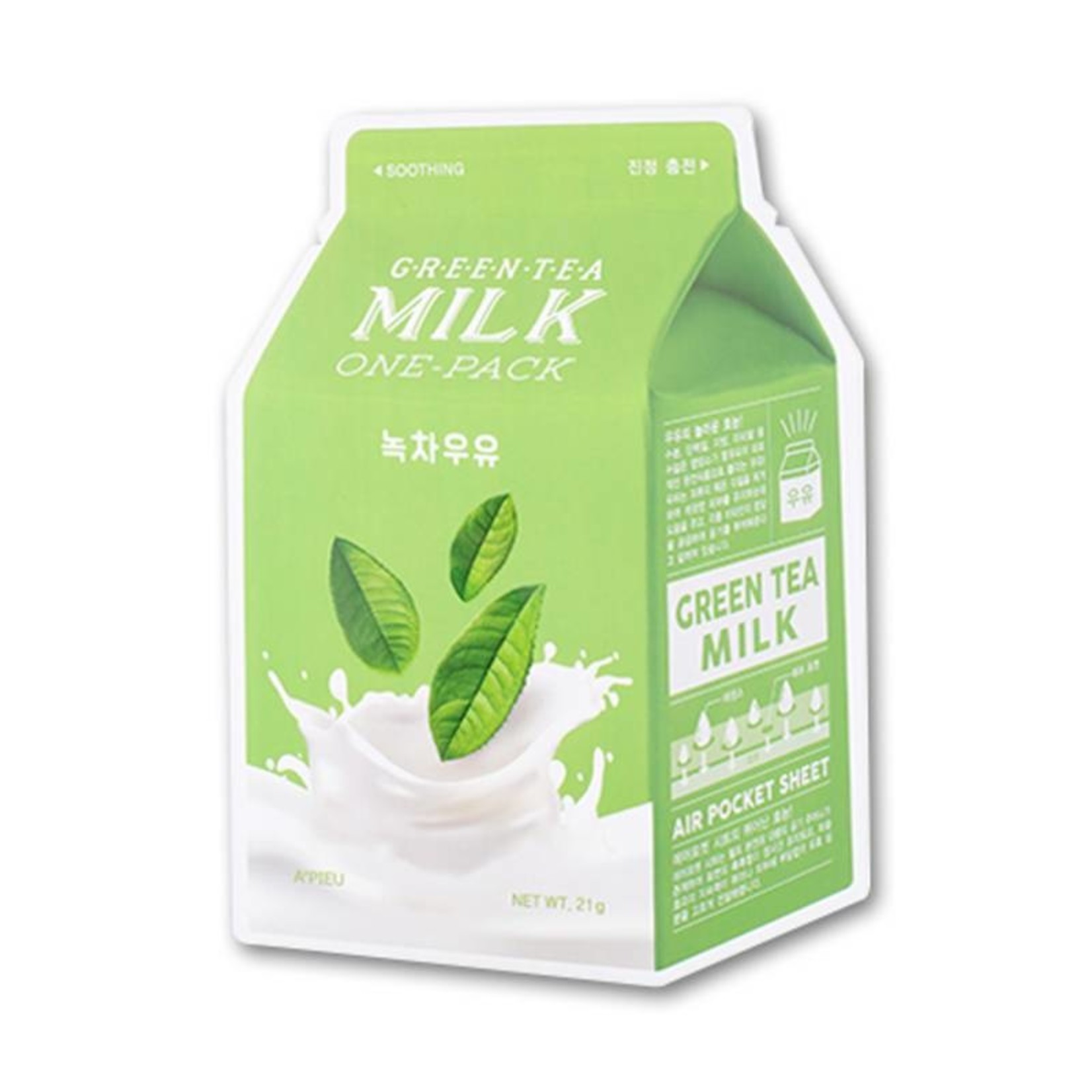 A'pieu Green tea  Milk One Pack Mask 10 pcs