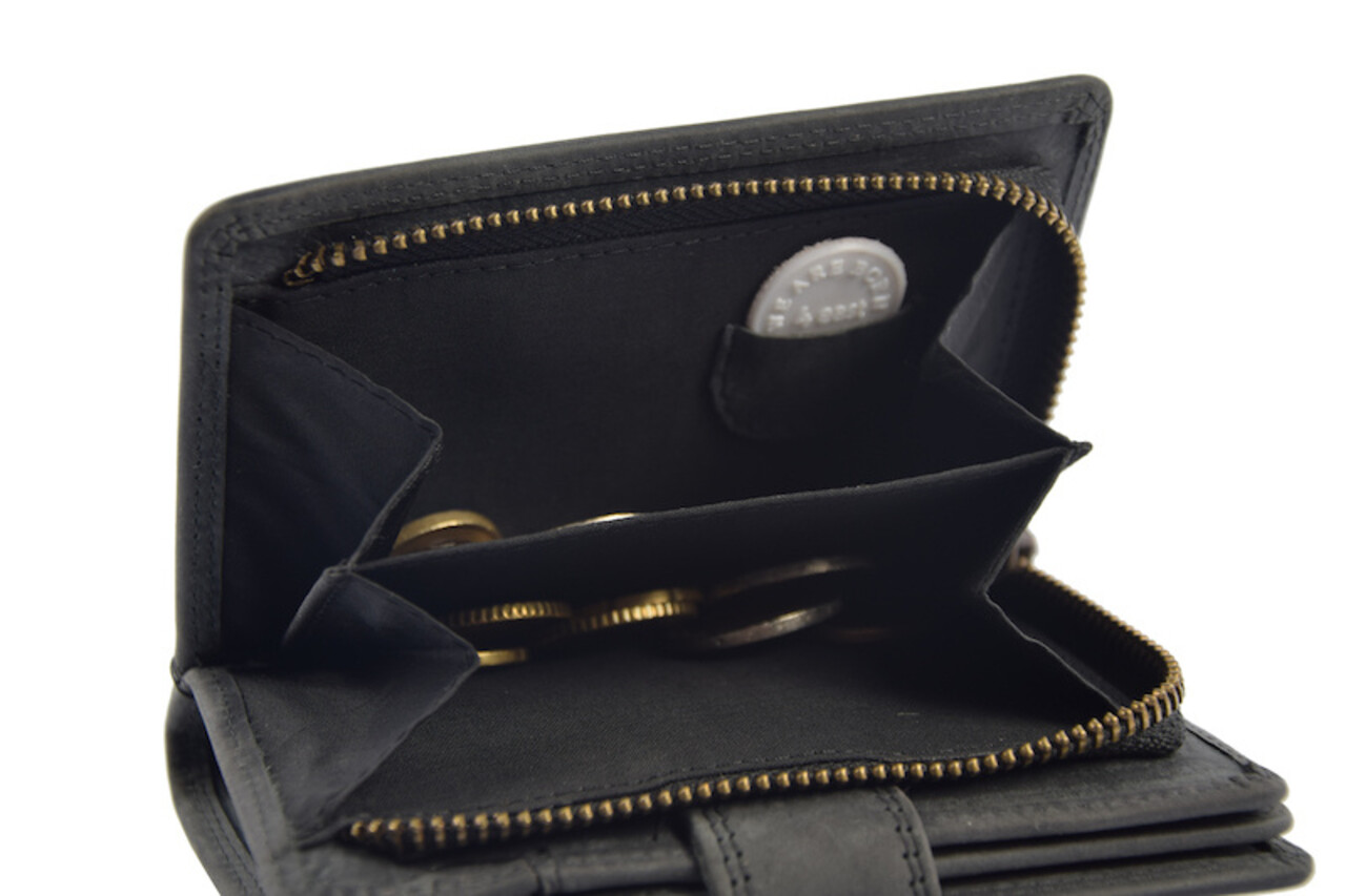 4 East Portemonnee buffelleer - portemonnee met veel pasjes - Portemonnee heren - Portemonnee - Portemonnee kwaliteit - Unisex portemonnee - Zwart