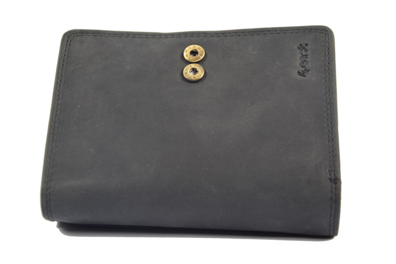 4 East Portemonnee buffelleer - portemonnee met veel pasjes - Portemonnee heren - Portemonnee - Portemonnee kwaliteit - Unisex portemonnee - Zwart