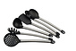 Essential Kitchenware Set | 7-piece | Black | Slotted Spoon, Spoons, Spatula - Plastic | Stainless Steel, 650g Essential Kitchenware Set | 7-piece | Black | Slotted Spoon, Spoons, Spatula - Plastic | Stainless Steel, 650g