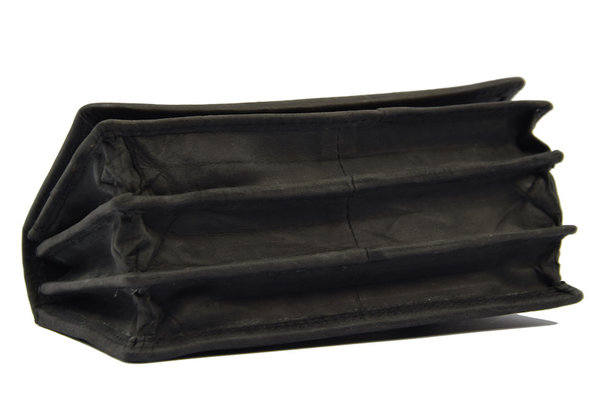 4 East Vintage Leather Ladies Wallet - Ideal Ladies Wallet Tough Leather Wallet Household wallet 17 cards Ladies wallet - Harmonica wallet buffalo leather Wallet black Wrap wallet - Harmonica wallet