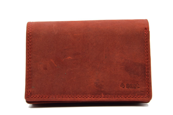 4 East Secure RFID Wallet | Buffalo leather | 10 Passes | Coin compartment | Red | RFID, Press studs | 12.5x8.5x3cm 4 East Secure RFID Wallet | Buffalo leather | 10 Passes | Coin compartment | Red | RFID, Press studs | 12.5x8.5x3cm