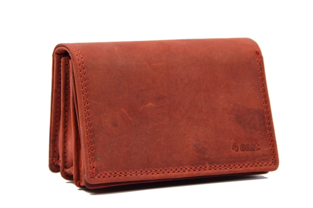 4 East Secure RFID Wallet | Buffalo leather | 10 Passes | Coin compartment | Red | RFID, Press studs | 12.5x8.5x3cm 4 East Secure RFID Wallet | Buffalo leather | 10 Passes | Coin compartment | Red | RFID, Press studs | 12.5x8.5x3cm
