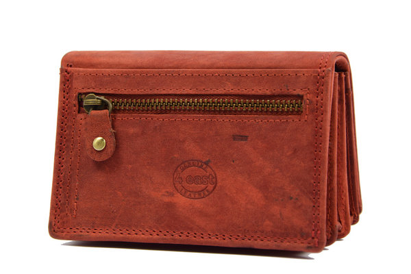 4 East Secure RFID Wallet | Buffalo leather | 10 Passes | Coin compartment | Red | RFID, Press studs | 12.5x8.5x3cm 4 East Secure RFID Wallet | Buffalo leather | 10 Passes | Coin compartment | Red | RFID, Press studs | 12.5x8.5x3cm